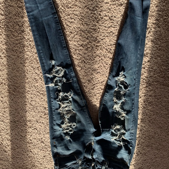 American Eagle extra ripped skinny jeggings S-4 - Picture 1 of 16